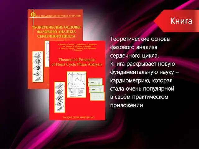<b>Theoretical Principles of Heart Cycle Phase Analysis</b><br>Published in 2007. <br>ISBN 978-5-86746-125-4 (Russian version).<br>ISBN 978-3-937909-57-8 (English version)